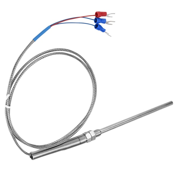 M8-gevind PT100 Platinmodstand Termoelement 100 mm Sondesensor Tråd 0-400 ℃ (1 m)