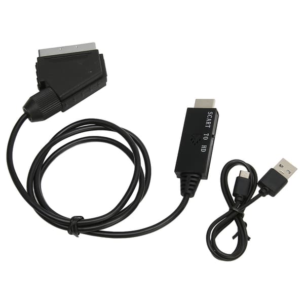 SCART til HD Multimedia Interface Converter HD 1080P SCART til HD Multimedia Interface Adapterkabel Kompatibel med lyd Video DC 5V