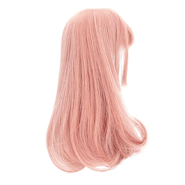 Toy Doll Head Peruk Mesh Tyg trubbig lugg Långt falskt hår för DIY Simulering Docka Modellering Morotsfärg