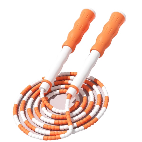 Segmenterat hopprep Justerbart, otrasslade pärlor Flexibel PP-plast hopprep för barn Orange
