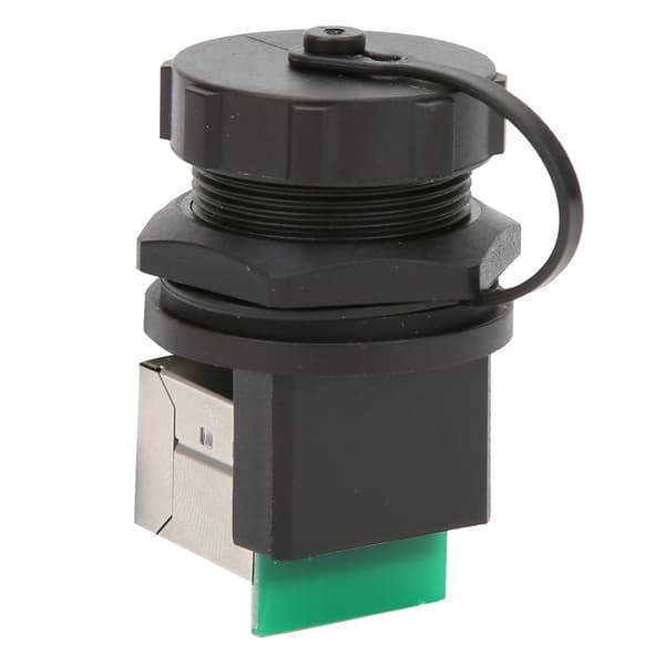 2 kpl RJ45-sovitin RJ45-90° pylväskortti Kaksoispistorasia ulkokäyttöön vedenpitävä Ethernet-liitin