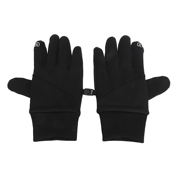 1Pair Full Finger Bicycle Gloves Touch Screen Warm Gloves for Men Women Riding Training Shooting Black XL