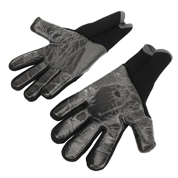 2 stk Fodboldmålmandshandsker Sorte Anti-Slip Latex Åndbare Ekstra Fingerbeskyttelse Målmandshandsker til Fodboldkonkurrence Nummer 7.