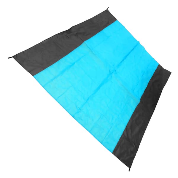Strandteppe Polyester Nylon Sammenleggbar Vanntett Sandsikker Strandmatte med Stoffpose for Piknik Reise Utendørs Camping Blå