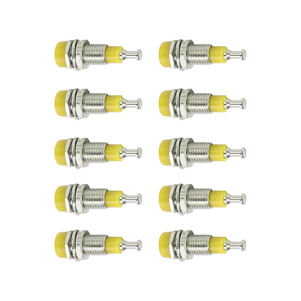 J.40006 10 st/set 2 mm Nickelpläterad Banana Hona Jack Socket Panelfäste Bindning PostYellow