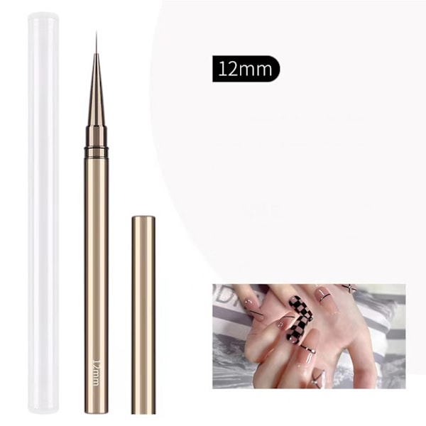 Neglekunst Pen Ergonomisk Pålidelig Letvægts Nem at bruge Robust Neglekunst Liner til Hjemmesaloner 12 mm/0,5 tommer