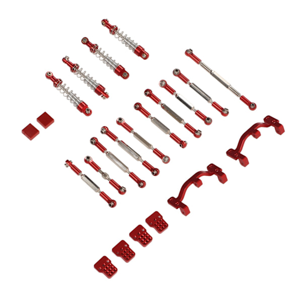 RC Car Upgrade Reservsats Aluminiumlegering Stötdämpare RC Car Pull Rod Kit för WPL C24 C14 C14K C24K RC Car Red