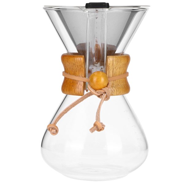 Kaffebryggare Högtemperaturbeständigt glas kaffedroppgryta med rostfritt stålfilter (400 ml)