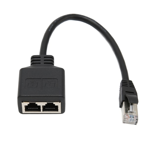 RJ45 Ethernet-adapterkabelforlengelse 1 til 2 porter Utmerket tilkoblingsoverføring Splitter-adapter for CAT7-nettverk