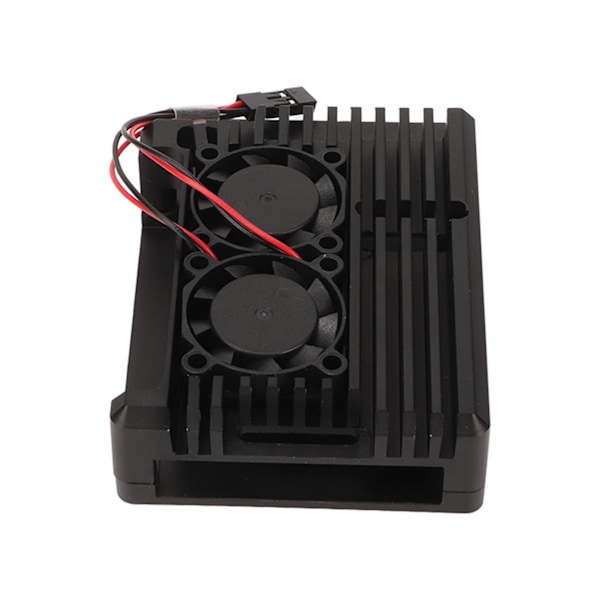 för RasPi 4b kylfläns aluminiumlegering Bra värmeavledning för RasPi 4b kylande metallfodral med dubbel fläkt