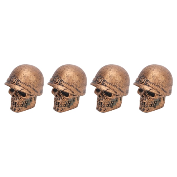 4 stk Dækventilhætter Skull Style Antioxidation Universal til Biler Lastbiler Cykler Motorcykler Cykler Bronze
