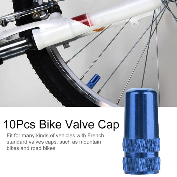 10 st Däckventilskydd i Aluminiumlegering för Cykel (Blå)