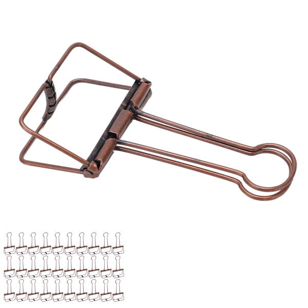 30 stk. Wire Binder Clips 5 cm Hul Strong Clamping Multi Purpose Små Binder Clips til Noter Billetter Papirer Lilla Bronze