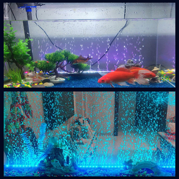 Multifunktionel LED Farverig Lysstribe Boblelysstang til Akvarium Fisketank 100-240v EU(DB-40)