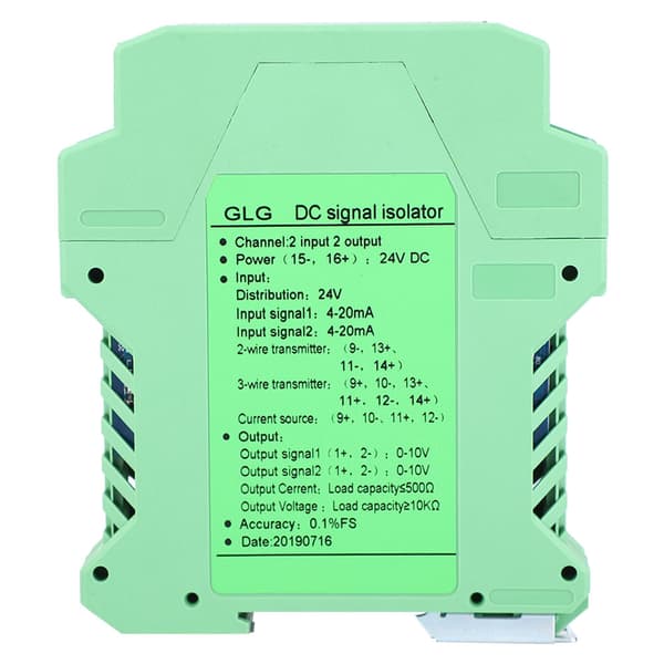 DC Signal Isolator 4~20mA Modul Signal Isolator Transmitter Conditioner 2 ind 2 ud 0~10V