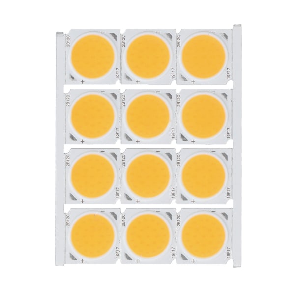 12 stk COB-lyskilde Høj effekt Rundt LED-chip 12W 36‑41V 1080LM til gør-det-selv indendørs belysning Varmt lys