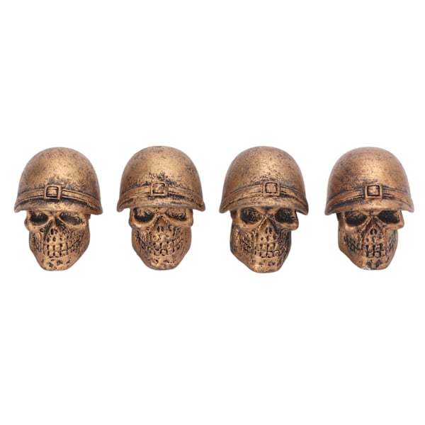 4 stk Dækventilhætter Skull Style Antioxidation Universal til Biler Lastbiler Cykler Motorcykler Cykler Bronze