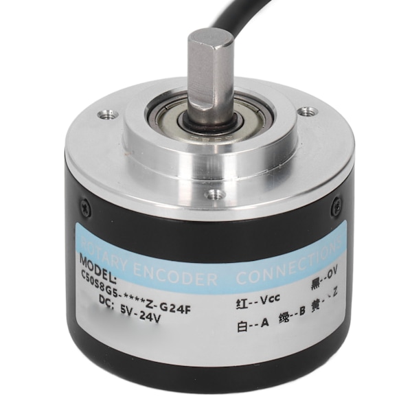 2-faset inkrementel roterende encoder 50 mm ydre diameter IP50 PNP roterende encoder DC5‑24V 500P/R
