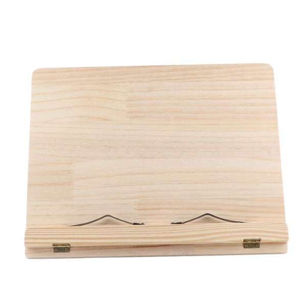 Bogstøtte Multifunktionel Træ Læsestøtte Justerbar Bærbar Computer Tablet Bogholder med Metalclips 40x30cm/15.7x11.8in