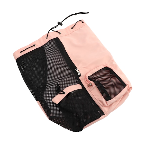 Mesh Beach Ryggsäck Justerbar axelrem Lätt andas Mesh och PVC Swim Mesh Ryggsäck för Gym Rosa