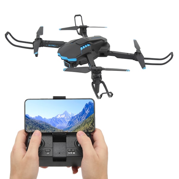 X6 Drone 4K Kaksoiskamera HD Antennifotografia Drooni Optinen Virtauspaikannus 3-Suuntainen Esteiden Välttely RC Quadcopter Kaksois Akku
