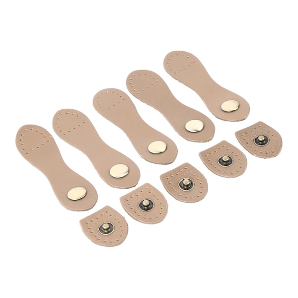 5 Set Läder Snap-spännen Mjuka Bärbara Gör-det-själv-sömnad Läderflikstängning för handväskor Axelväskor Plånböcker Beige Antik Mässing Tillbehör