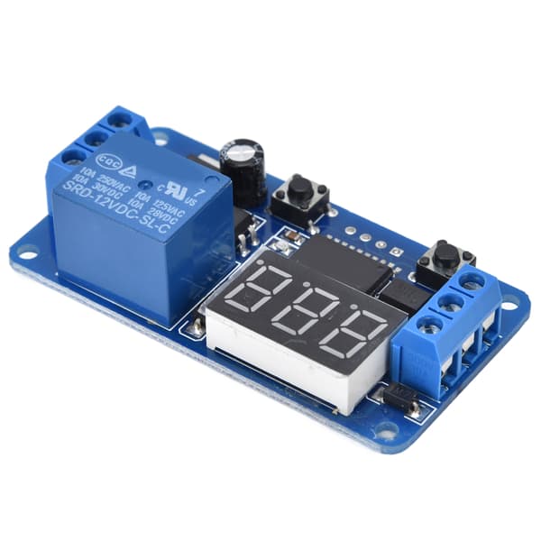 12V tidskontrollomkopplare Intermittent oändlig MCU-cykeltidrelämodul med LED-display