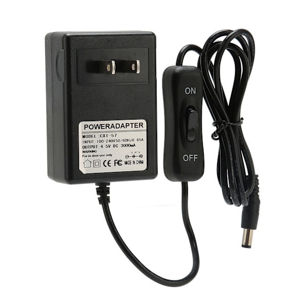 Foam Cutter Strömadapter 4,5V 3000mA 50/60Hz Ingång Stark Plasitc Metal Hot Wire Cutter Adapter 100‑240V US-kontakt 13,5W Max.