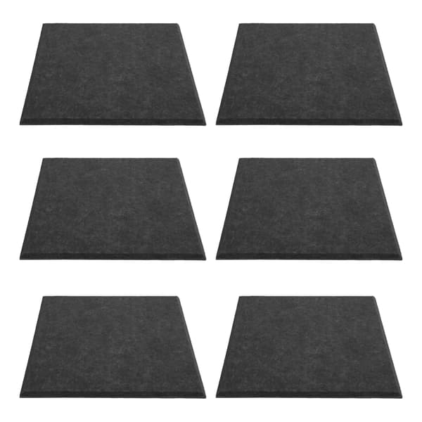 【NX】6 stk. akustisk absorptionspanel kompatibel med tykkere reducerer efterklang lydisolerende polstring absorber (sort)