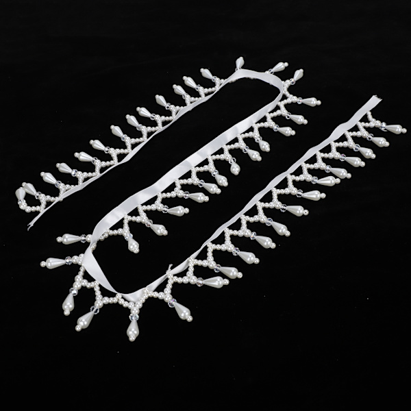 Pearl Beads Tofs Band Kantklippshänge Handgjorda Craft DIY-kläder Gardintillbehör (4,5 cm bredd)