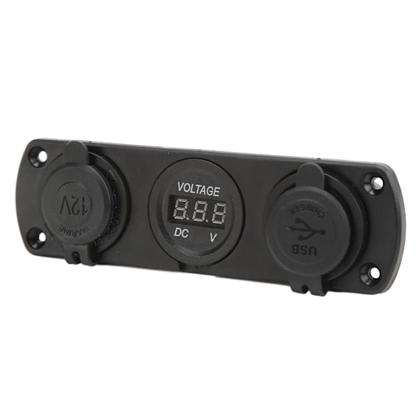 3-in-1-latauspistorasia Paneeli Kaksois-USB-pistorasia Paneeli Savukkeensytytinpistorasia LED Digitaalinen volttimittari kuorma-autoon Marine RV