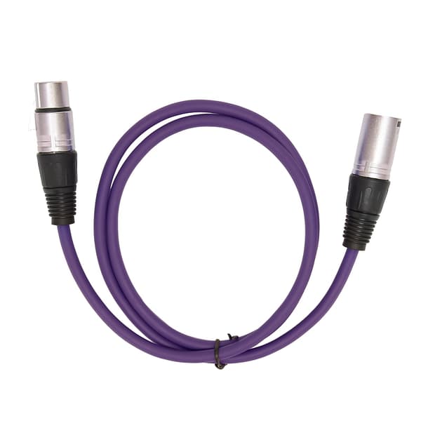 3-Pin Han til Hun Mikrofonkabel Holdbart Lydadapterkabel til Mikrofon Lilla