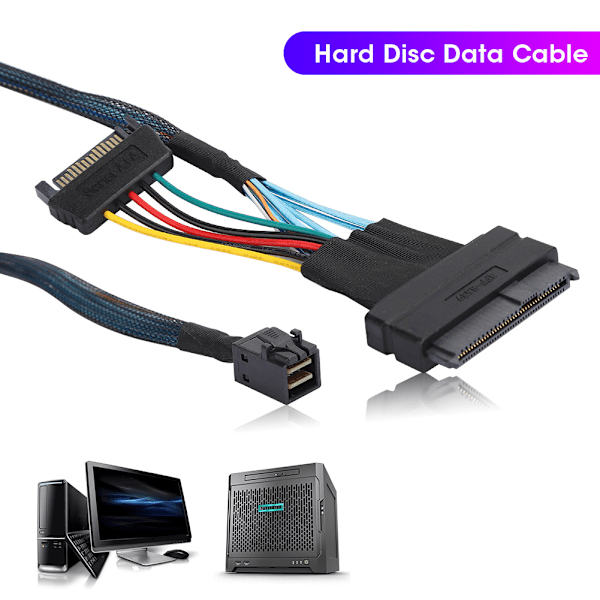 SAS-kabel SFF8643 til SFF8639 15P Power Line MINI Server Connector HDD Adapter