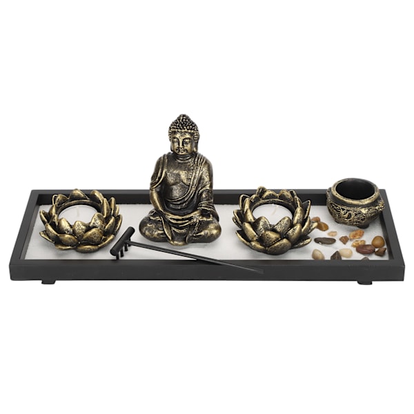 Zen Sand Trädgårdsbord Buddhistiska Kreativa Ljusstake Hantverk Prydnader Skrivbordsdekor
