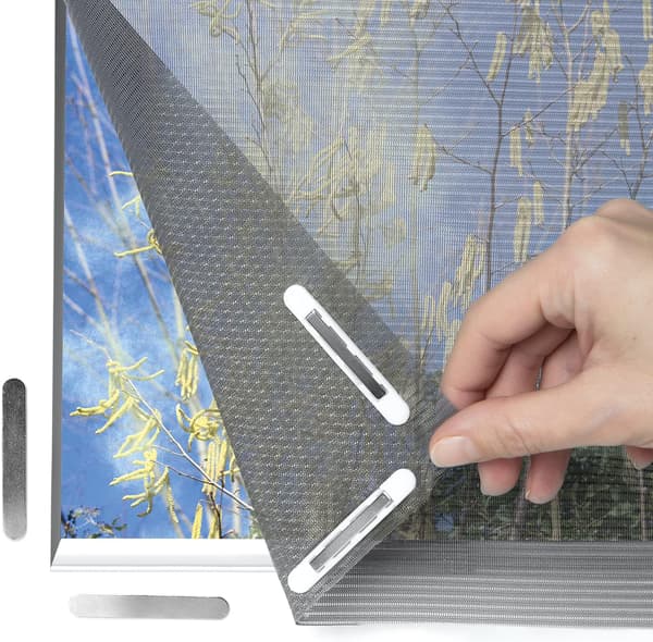 Innovative Magnetic Fastener Compatible with Mosquito Nets, Max Dimensions 150 x 130 cm, with 12 Magnets [Anthracite] light black