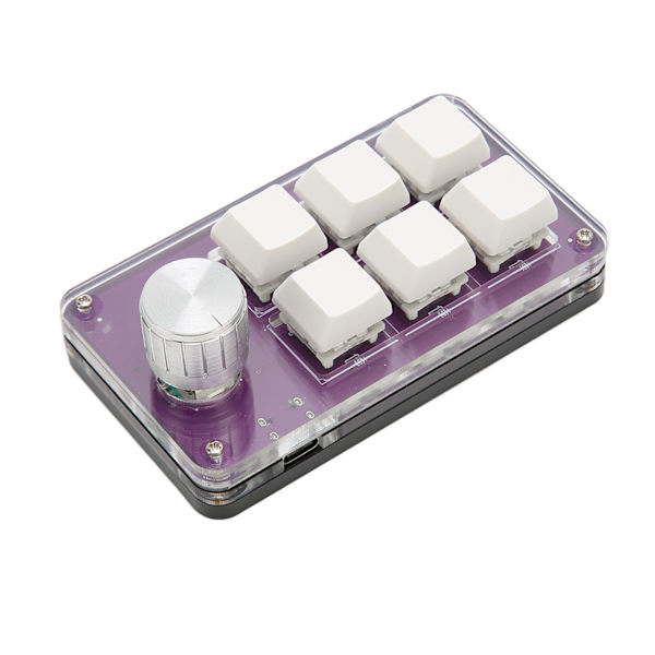 6-knapps enhånds mekanisk tastatur med ratttilkobling Plug and Play Programmerbar tastatur for Gaming Office Lilla
