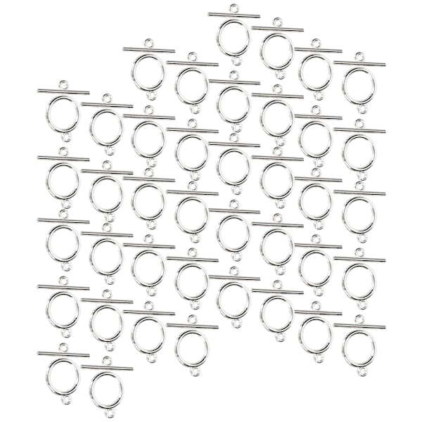 40 set Alloy OT-spänne Gör-det-själv-prydnader Armband Halsband Tillbehör SmyckenstillbehörSilver