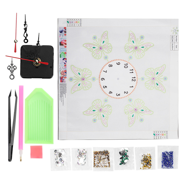 Diamond Painting Klokke Kit Stille DIY Hengende Håndverk Stue Veggdekorasjoner DZ243