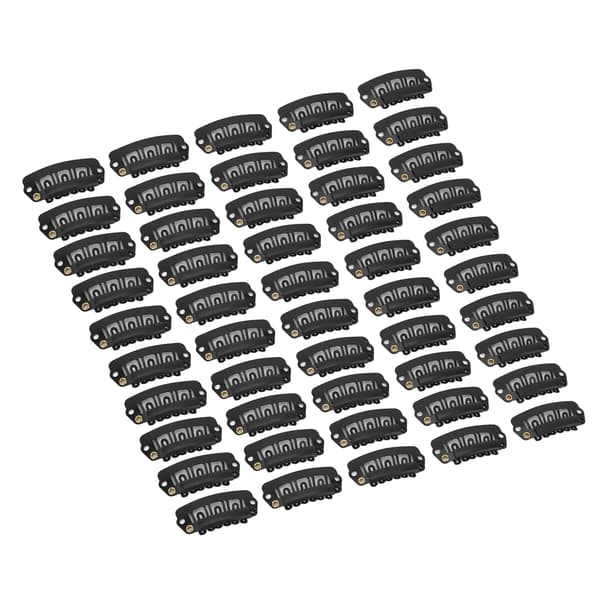 【NX】50 stk. Hårparykclips i rustfrit stål U-formede 6 tænder hårforlængerclips Sort 2,8 cm