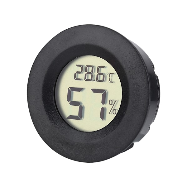 Hilitand Digital Cigarr Humidor Hygrometer Termometer Sort Rundt Urlagertilbud
