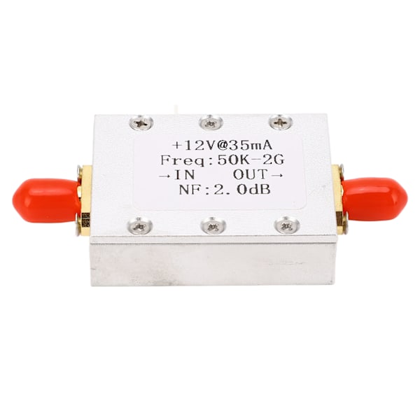 Bredbåndsforstærker 50K‑2GHZ LNA-forstærker Lav støj 31dB Høj forstærkning DC 9‑15V tilbehør
