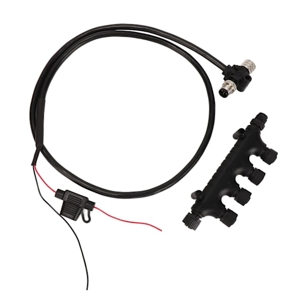 NMEA2000-kaapeli 4-porttisella T-liittimellä 3A sulake 5-nastainen M12-kierre 1m pitkä IP67 vedenkestävä Lowrance-verkolle