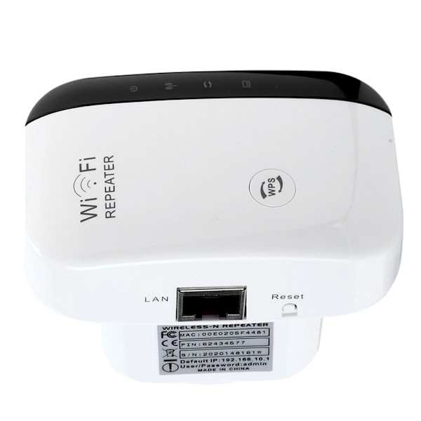 Repeater WiFi-signalförstärkare 300M Ethernet-port Väggfäste vit för WPS-knapp (100-240V) (AU-kontakt)