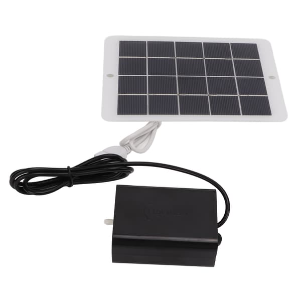 Solar Oxygen Pump Output Interface 3W5V Bærbar Solar Oxygen Aerator Kompatibel med rejser og cykling