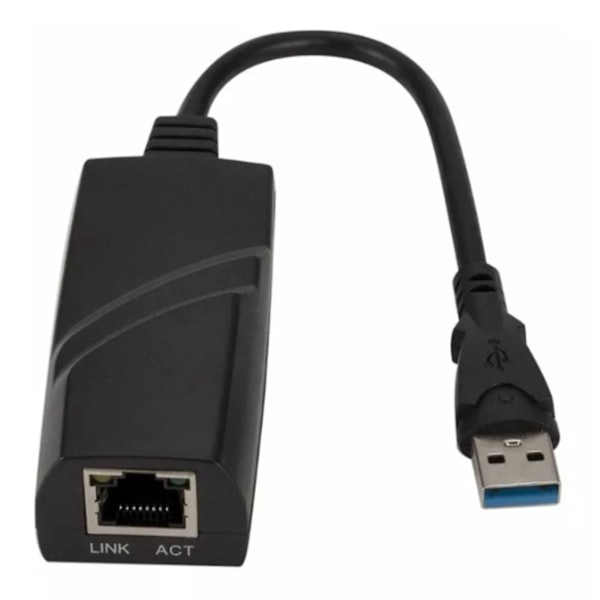 USB3.0 Gigabit Ethernet -sovitin 10/100/1000 Mbps Plug and Play USB RJ45 -sovitin Windowsille ja Linuxille Musta