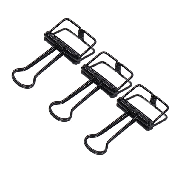 80 stk. hule bindeklips 1,8 cm robuste metal hule stærke klemmer papirklemmer til hjemmekontor studie sort