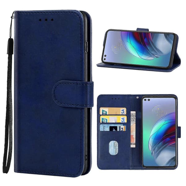 Compatible with Motorola Moto Edge S / G100 Leather Case Blue