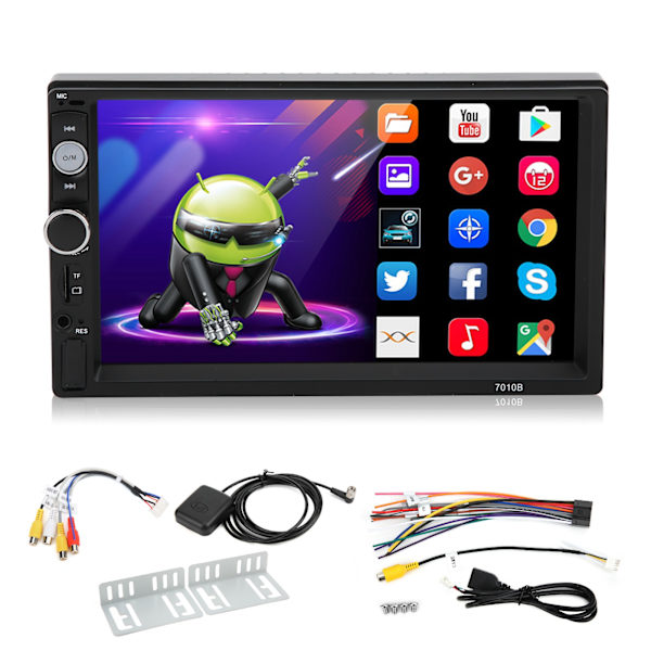 7-tommer bilradio Stereo 1Din touchskærm WiFi-navigation Bluetooth USB med RDS Bakkamera til Android 9.1 1+16GB
