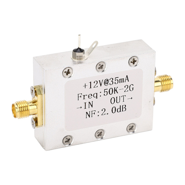 Bredbåndsforstærker 50K‑2GHZ LNA-forstærker Lav støj 31dB Høj forstærkning DC 9‑15V tilbehør