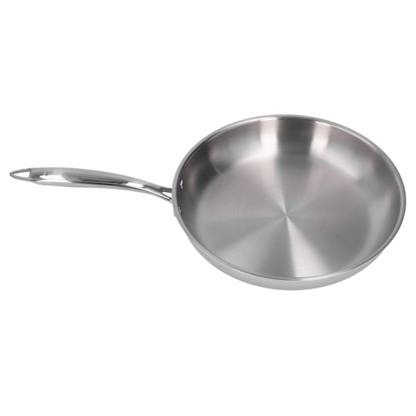 Stegepande i rustfrit stål, tykt 304 rustfrit stål, uden belægning, 3-lags stegepande i rustfrit stål til omelet, 11,02 tommer